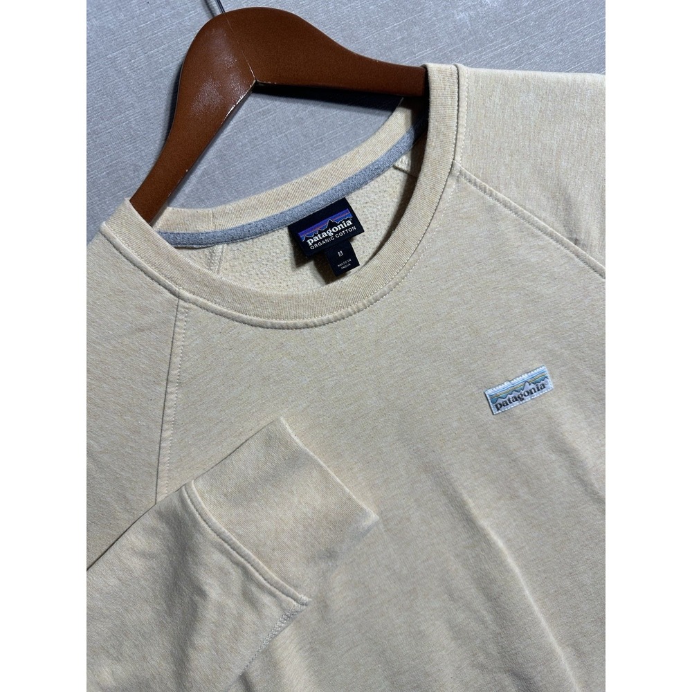 Patagonia Ahnya Crewneck Sweatshirt Womens Size Medium Yellow 39565 Long Sleeve